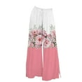 thumbnail image 4 of YUANGUANST Women's Wide Leg Pants Womens Wide Leg Palazzo Pants Boho Floral 2025 Summer Beach Culottes Flowy Casual Trousers For Vacation Office Slacks, 4 of 4