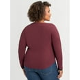 thumbnail image 6 of Jessica Simpson Women's and Women's Plus Aleera Ribbed Knit Top with Lace Trim, Sizes XS-4X, 6 of 6