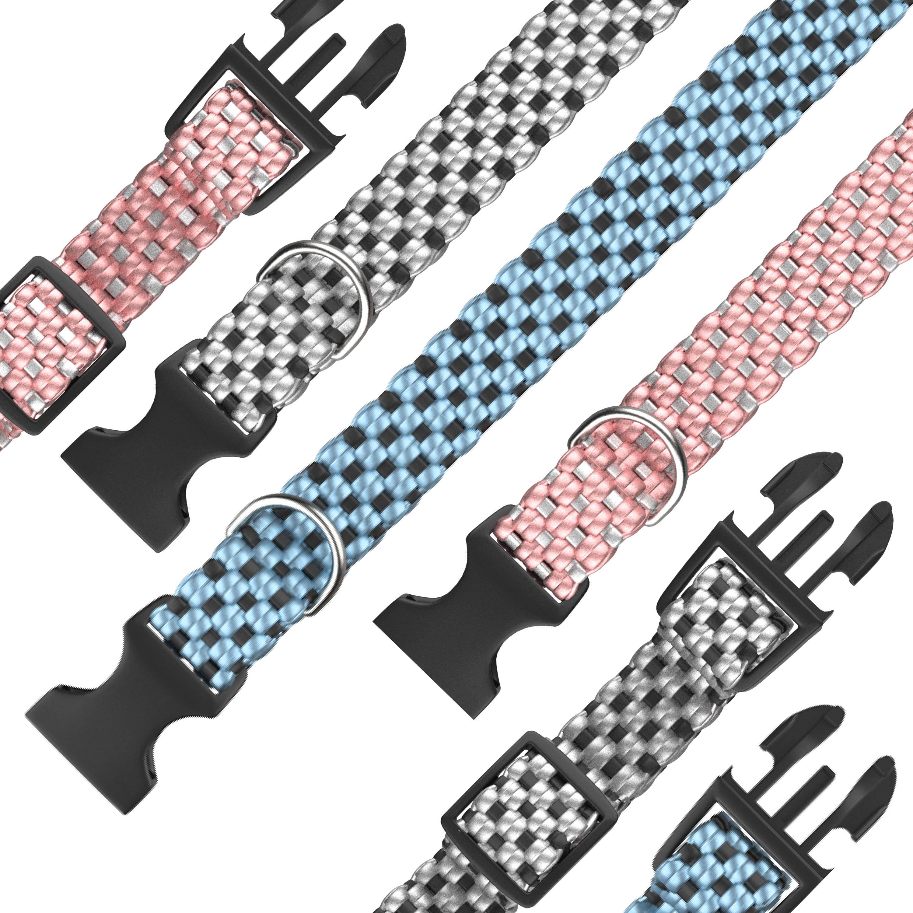 Vibrant Life Woven Dog or Cat Collar, Pink, XS