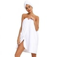 thumbnail image 4 of Women's Towel Wrap Bathrobe, Terry Cloth Cotton Towels Robe with Velcro, 4 of 9