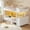 White, variant on Twin Bunk Bed with 6 Storage Drawers & Storage Shelf, Twin over Twin Metal Loft Beds with Led Lights & Charging Station, L-Shaped Bunk Bed Frame with Side Bookcase, Safety Guardrail and Ladder, Black