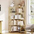 thumbnail image 2 of 5-Tier L-Shaped Bookcase Storage Organizer, Tall Corner Bookshelf Open Display Freestanding Storage, Black, 2 of 10