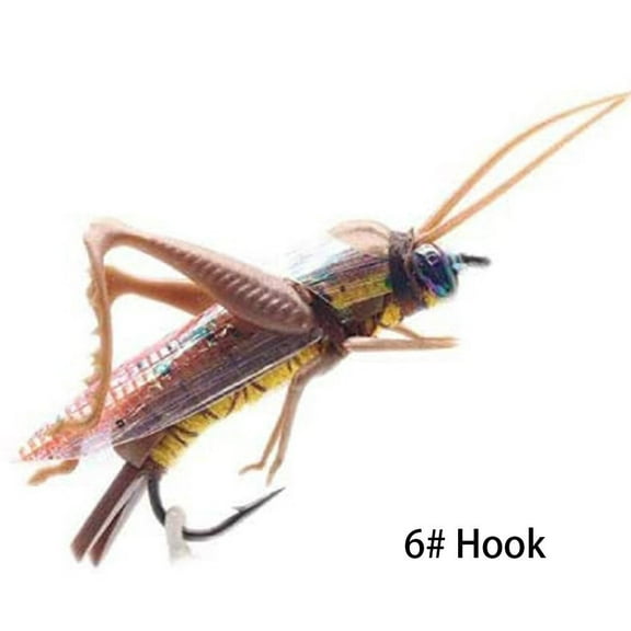 New 2# 6# squid Fishing Tackle Insect fishing lures grasshopper fishing bait Hard Artificial baits Bass Lure BROWN 6