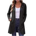 thumbnail image 3 of Cardigan Jacket Women Plus Size Hooded Long Sleeve Solid Color Casual Outdoor Sweatshirt Jacket with Pockets Pullover Cardigan Tops, 3 of 10