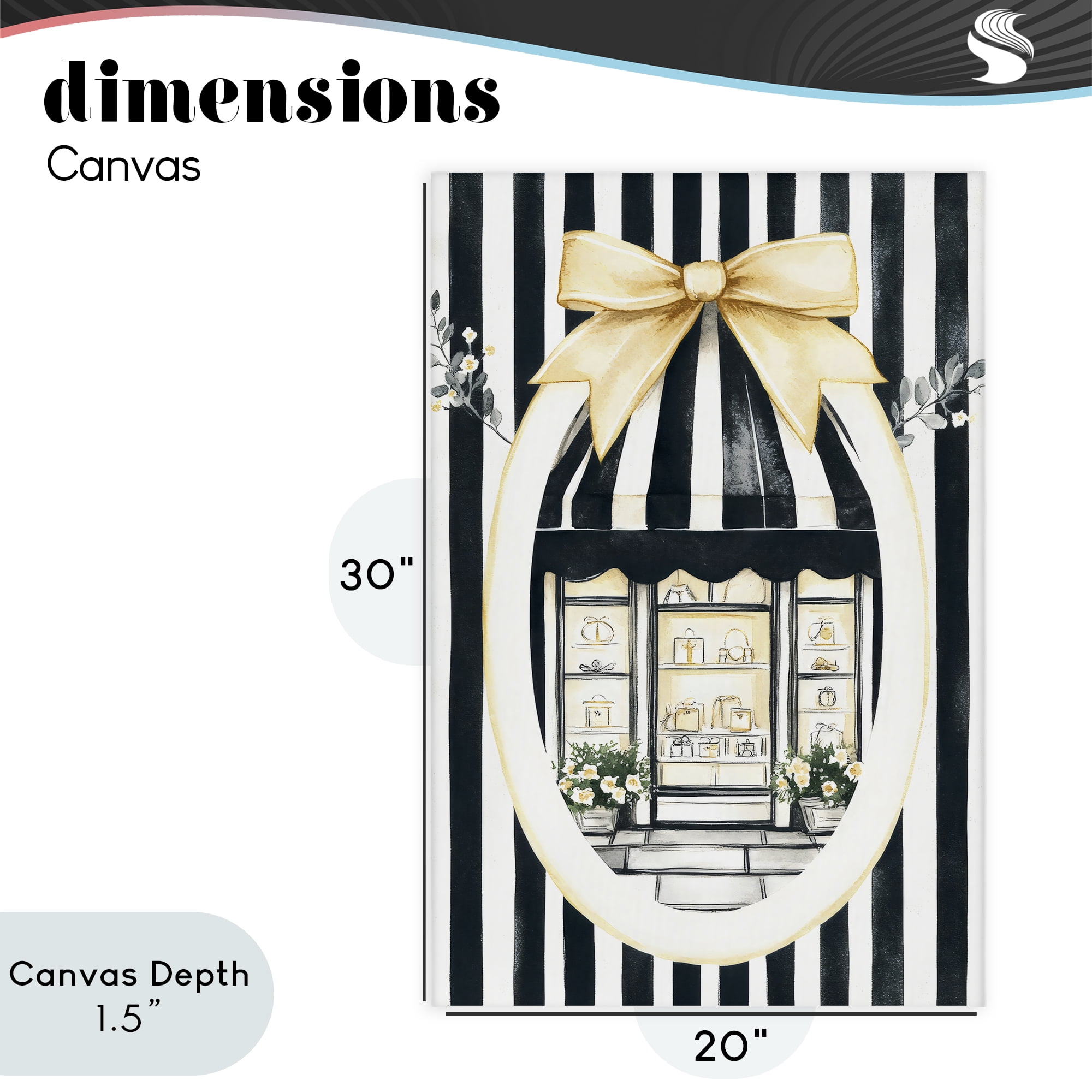 Stupell Industries Maison Striped Boutique Window Canvas Wall Art, design by Petal Prints Design