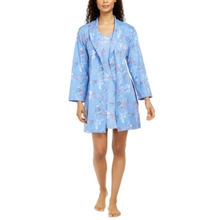 

Charter Club WILDFLOWER Women s Cotton Floral-Print Wrap Robe US 2X-Large