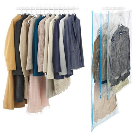 4 Pcs Vacuum Seal Hanging Bag Dustproof Clothing Storage Bags For 4 Pcs Vacuum Seal Hanging Bag Dustproof Clothing Storage Bags For Wardrobe E Saving Compression Garment