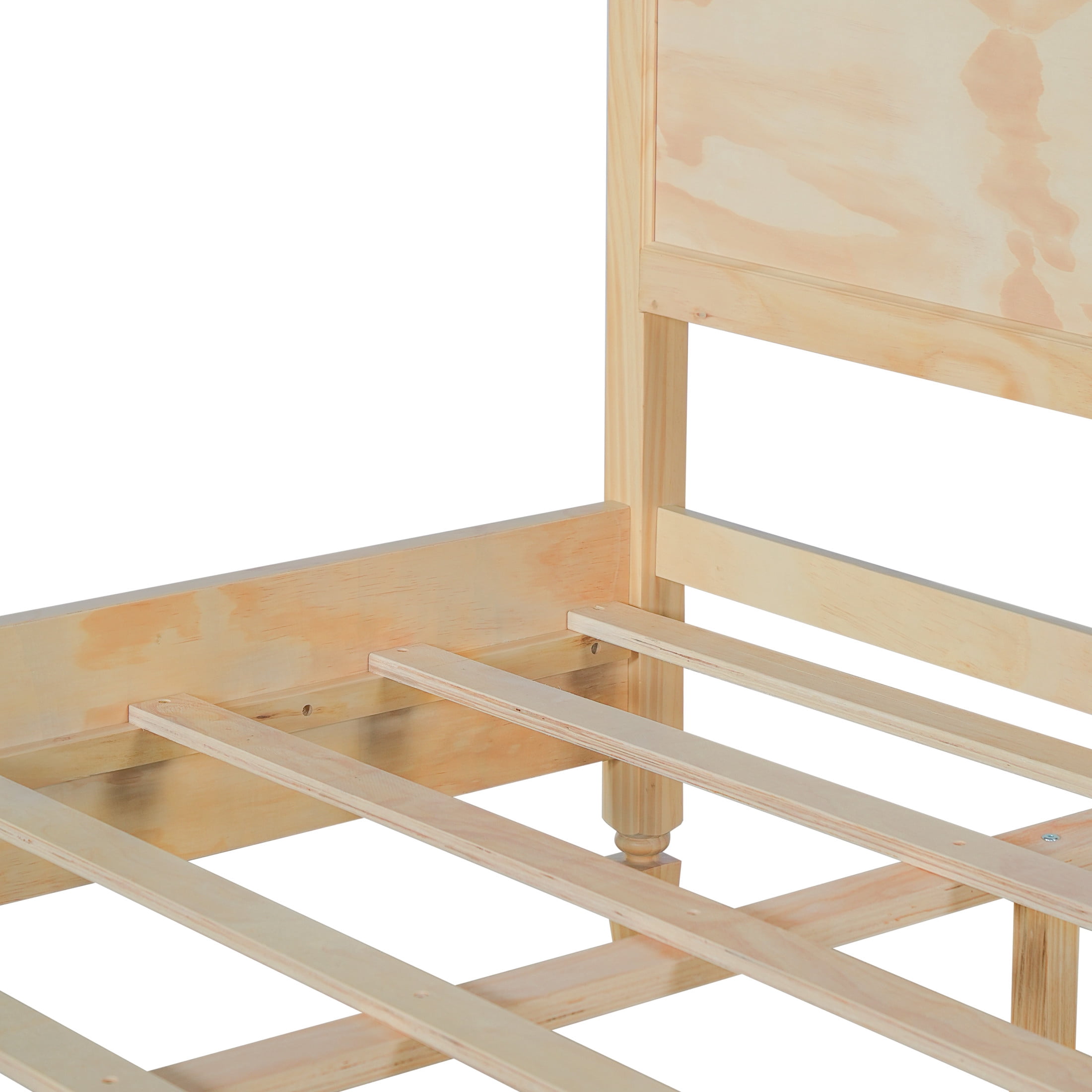 Christopher Knight Home Wooden Platform Bed Frame with Classic Panel Headboard, King Size, Natural