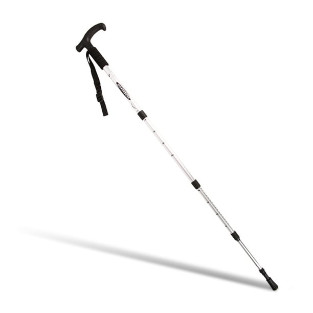 Greeniant Bastones de Trekking Bastones de Senderismo Bastones T Grip Montañismo Muleta Aleación de Aluminio Antigolpes Bastón de Esquí Escalada Plata Greeniant OD003557-04