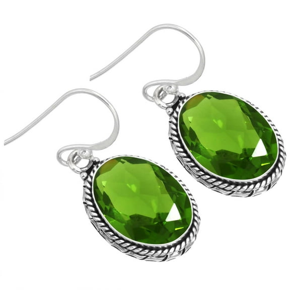 Peridot Quartz Women Jewelry 925 Sterling Silver Earring