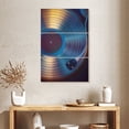 thumbnail image 2 of Elephant Stock Record Wall Art - Vertical Multi Panel Canvas - Living Room Wall Decor - Music Multi Panel - Teal And Turquoise Decor - 24" x 38", 2 of 8