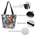 thumbnail image 6 of Gaeub Four Running Horses Printed Tote Bag Grocery Bag Reusable Shoulder Bag with Zip for School Kitchen Park DIY, 6 of 9