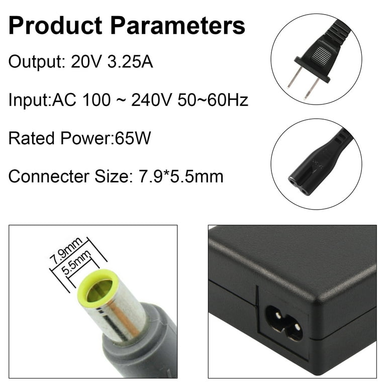 20V 3,25 Un Adaptador De CA De 7,9 X 5,5 Mm Alimentación Cargador Portátil De Lenovo Edge 15 E430 E520 E530 E535, Thinkpad E545 T530 T61 X140 - China Adaptador De CA - Foto 8