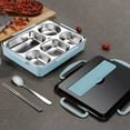 thumbnail image 6 of Hauiodp Stainless Steel Bento Boxes, Portable Leakproof Food Containers, Large Capacity Lunch Box Bento with Spoon, Chopsticks, Perfect For Office, Outdoor Work and Camping Dining, 6 of 6