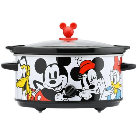 Mickey & Friends 5-Quart Slow Cooker; Featuring Disney Characters: Mickey, Minnie, Daisy, Pluto, Donald, and Goofy