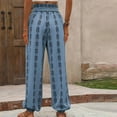 thumbnail image 6 of Zpanxa Wide Leg Pants Woman Slim Slightly Elastic Versatile Plaid Wide Leg Casual Pants Sky Blue S, 6 of 6
