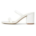 thumbnail image 2 of J. Adams Stormi Heeled Sandals Women Dressy Summer Flat Mules- Square Toe Double Band Low Block Heel Sandals - Chunky Sandals for Women - Summer Sandals, Womens Dress Sandals, Women's Heeled Sandals, 2 of 6