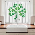 thumbnail image 2 of Ambesonne Shamrock Kitchen Curtains, Luck Symbol Leaves Art, 55"x39", Fern Green White, 2 of 3