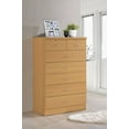 Hodedah 7 Drawer Dresser with Two Locks, Beech