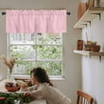 thumbnail image 5 of Solid Pink Valances for Windows Farmhouse Kitchen Curtains Valances Rod Pocket Valance Curtains for Kitchen Windows Romantic Minimalism Abstract Denim Texture Window Valances for Bathroom 42"x18", 5 of 6