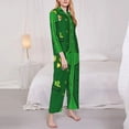 thumbnail image 3 of Balery St Patrick's day Conjunto de Pijama con Estampado para Mujer, Conjunto de Dos Piezas con Manga Larga, Ropa de Dormir Suave con Bolsillos, Pijamas Cómodos-XX-Large, 3 of 7