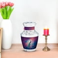 thumbnail image 7 of JAGASY Peacock Mini Urn for Sister, Purple Urns for Human Ashes keepsake, Cherry Blossom Tree & Pink Flowers Decorative Urns for Siblings, Funeral Small Cremation Urn for Brother, (3 Inch), 7 of 7