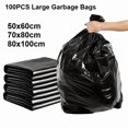 thumbnail image 2 of 20/50/100PCS Thickened Black Large Capacity Garbage Bags Kitchen Hotel Cleaning Oversized Disposable Trash Bag 80x100cm 100PCS, 2 of 5