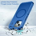 thumbnail image 2 of I-HONVA For iPhone 14/15 Plus Case Compatible with MagSafe,3-Layer Military Grade Drop Protection Anti-Slip Bumper Rugged Shockproof Dustproof Protection 6.7 inch Phone Case,Navy Blue, 2 of 5