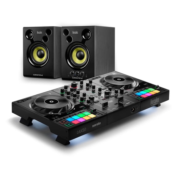 Controlador DJ Hercules DJControl Inpulse 500 y altavoces