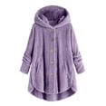 thumbnail image 2 of Bovxnpu Kids Toddler Fall Outfits Winter Clothes, Girls Fuzzy Fleece Pullover Hoodies Sweatshirt Casual Loose Outwear Coat with Pockets, 2 of 7