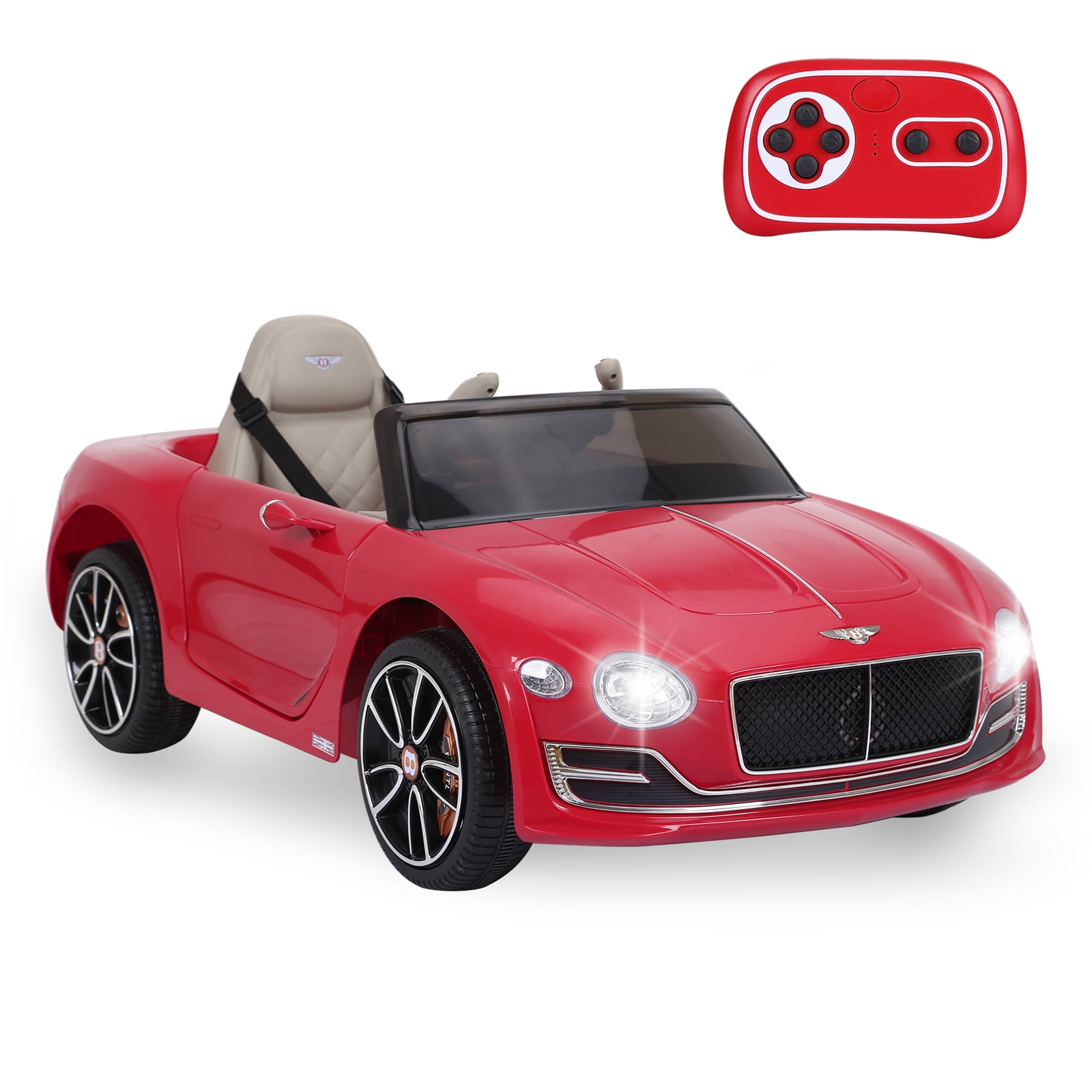 <特価>子供車　RED Kids Ride On Car, Red 12V BENTLEY Style Licensed Electric