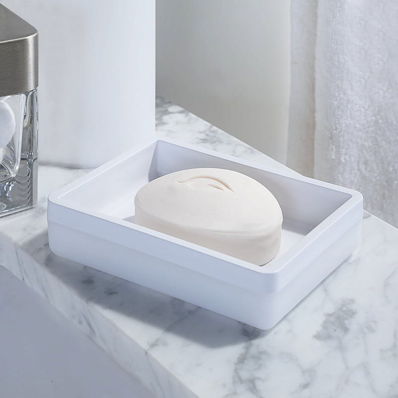 Mainstays Frosted White Plastic Soap Dish