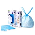 thumbnail image 3 of Dergik Disposable Diaper Bags for Baby, Diaper Disposal Sacks Cover Odor Really, Fresh Scented, Easy-Tie Tabs, 180 Bags (2 Packs x 90), Blue, 3 of 3