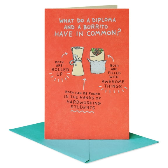 American Greetings Funny Graduation Card for Any Graduate (Burrito Diploma)