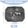 thumbnail image 2 of Western Cowboy Belt Buckle for Men Horse Cross Belt Buckle Vintage Alloy Belt Buckle Cowgirl Belt Buckles for Women, 2 of 7