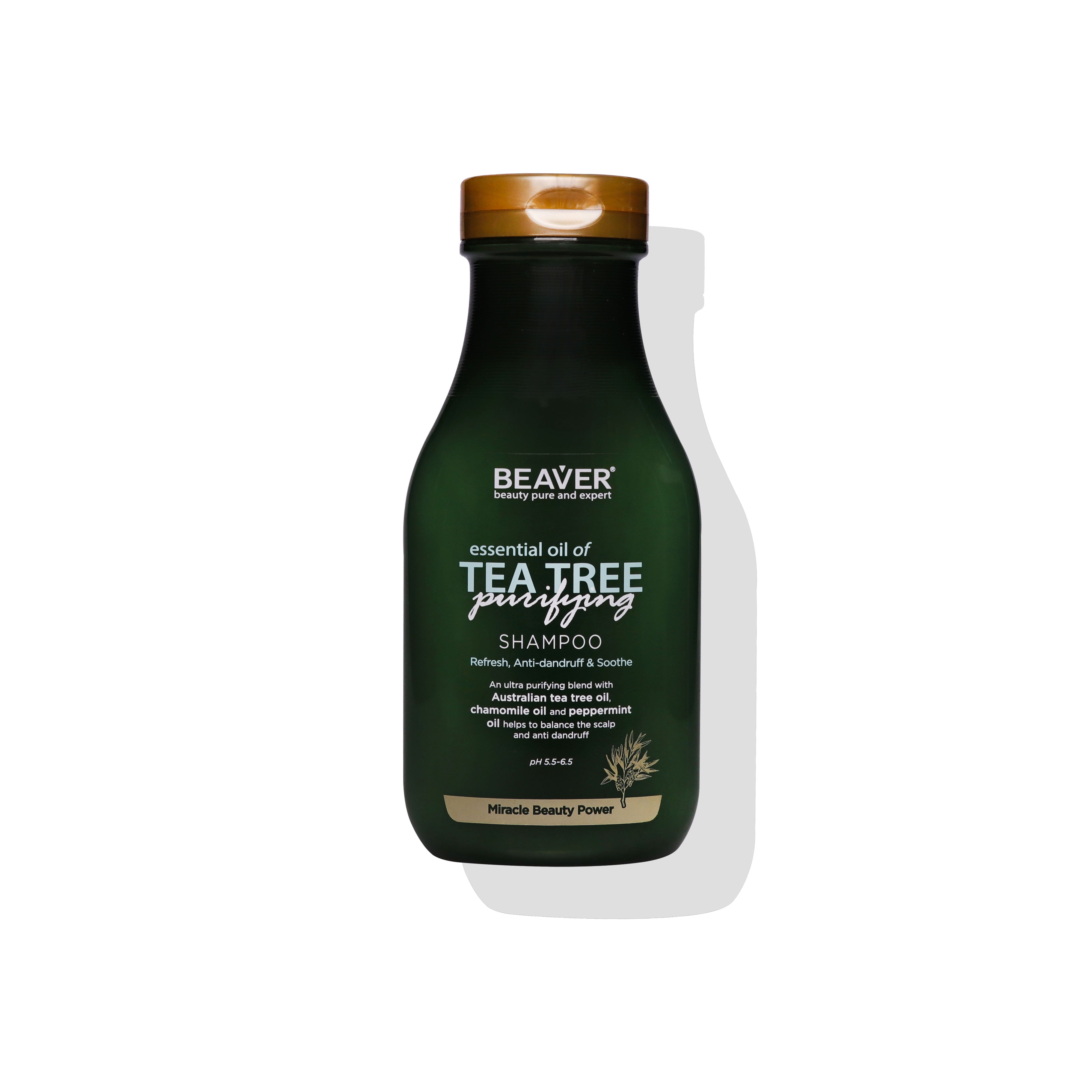 Beaver Tea Tree Shampoo For Oily Hair Flaky Scalp Itching Antidandruff