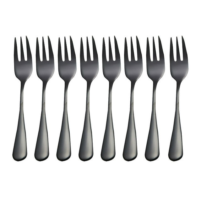 WREESH Stainless Steel Colourful Forks 8PC for Fruit Desserts Ice Cream Cake Forks