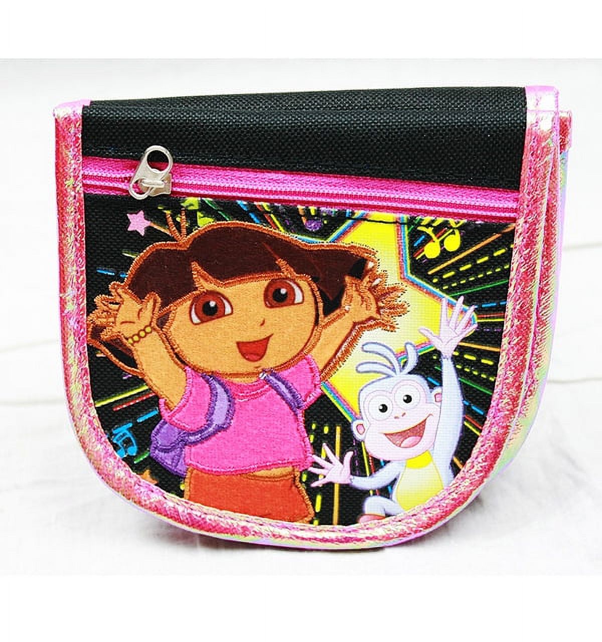 String Wallet - Dora the Explorer - w/ Boots Black New Gift Licensed de21480