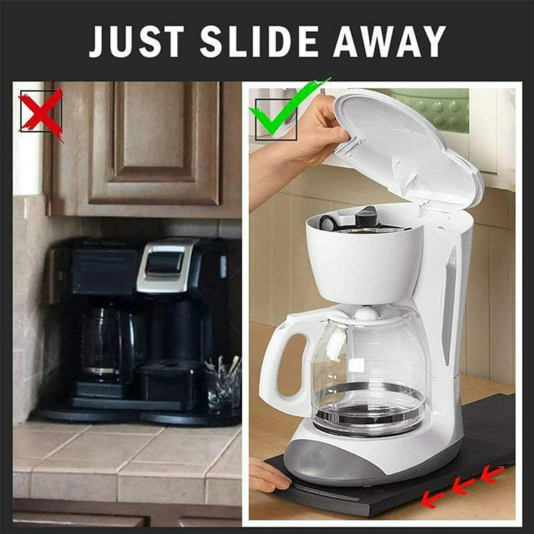 Kitchen Caddy Sliding Coffee Tray Mat, Under Cabinet Appliance Coffee Maker  Toaster Countertop Storage Moving Slider - 12 ABS Base Sliding Shelf 