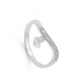 thumbnail image 4 of White Cubic Zirconia Waved Heart Hanging Ring .925 Sterling Silver Band Jewelry Female Male Size 6, 4 of 4