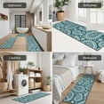 thumbnail image 5 of Teal Paisley Pattern Kitchen Rugs Sets Of 3,Kitchen Runner Rugs Non Skid Washable,Decorative Kitchen Floor Mats for Kitchen,Sink,Laundry,17"x30"+ 17"x47" + 17"x59", 5 of 6