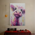 thumbnail image 6 of 1pc Colorful and Whimsical Cow - Themed Canvas Painting with Vivid Pink, Purple, and Yellow Splashes, framed Decor room hanging Wall Picture Decor for Home Gifts, living room, bathroom, bedroom, 6 of 6