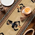 thumbnail image 5 of African Women Table Runner, Silhouette Ethnic Style Cotton Linen Kitchen Table Decoration Washable Dining Tabletop Runners for Home Party Decor 13x36 Inches, 5 of 9
