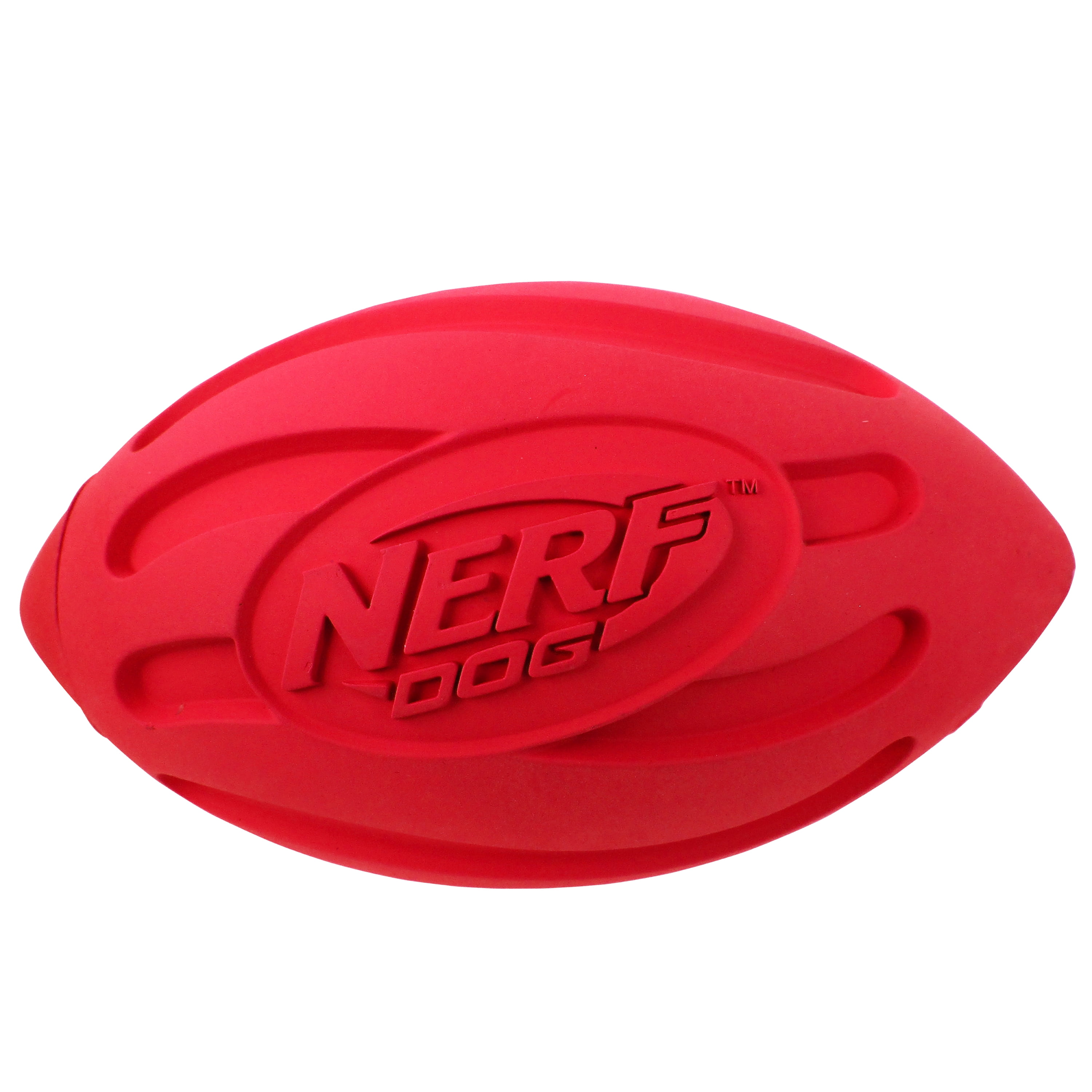 トイプー Nerf Dog Ultra-Durable TPR Squeak & Crunch Football Dog Toy, 6