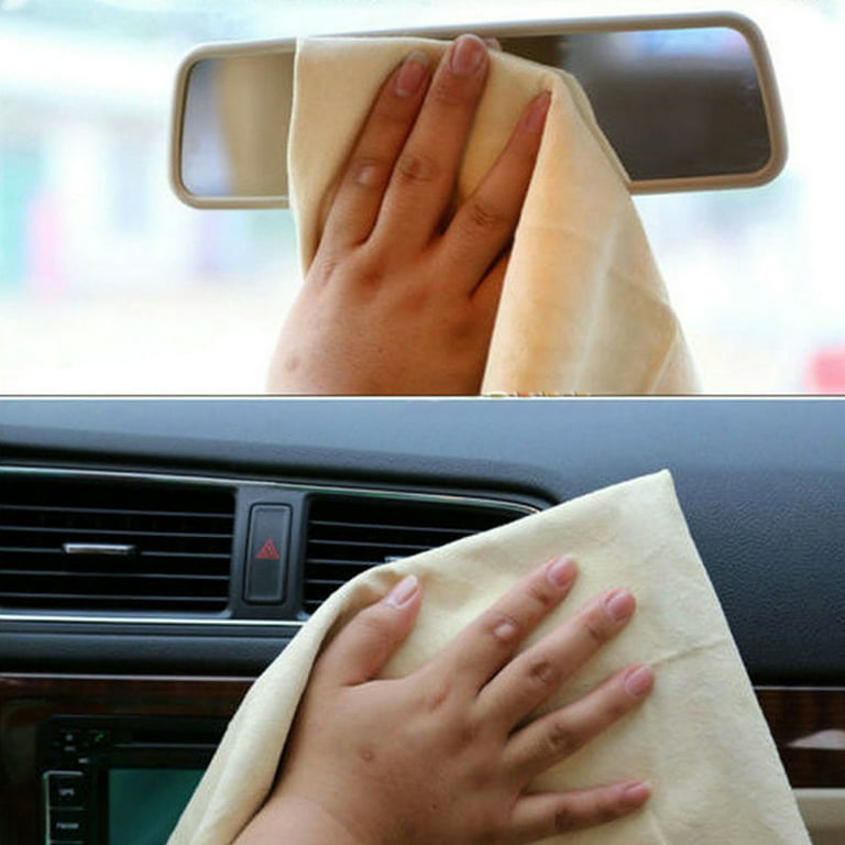Natural Chamois Cloth for Car Drying Leather Drying Towel Natural Shammy  Towel Real Leather Washing Cloth Cleaning Towel Car Wipes - 35'' x 23.6