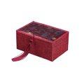 thumbnail image 1 of Qarigey Caja de joyería de lino y algodón, patrón de caligrafía Rectangular portátil, contenedor de colección decorativo colorido Ropa, zapatos y accesorios Miscelánea Rojo Qarigey  AP017910-02, 1 of 6