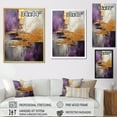 thumbnail image 4 of Designart "Gold Purple Fractal III" Modern Floater Framed Wall Decor, 4 of 7