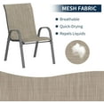 thumbnail image 4 of ECOPATIO Patio Chairs Set of 4, Outdoor Stackable Dining Chairs for All Weather, Breathable Garden Outdoor Furniture for Backyard Deck, Brown, 4 of 5