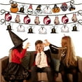 thumbnail image 5 of Halloween Triangle Banner Hanging Flags with Pumpkin Bat Ghost Designs and Sisal Ropes for Indoor Outdoor Party Decor, 5 of 6