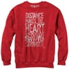 Women's CHIN UP Valentine Distance Makes Heart Stronger Sweatshirt Red Small